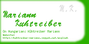 mariann kuhtreiber business card